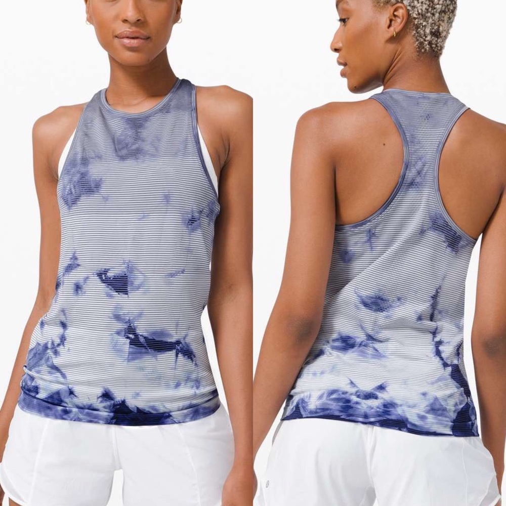 Lululemon Swiftly Tech Tank 2.0 Shibori Stripe Midnight Orchid Tie Dye Size 4